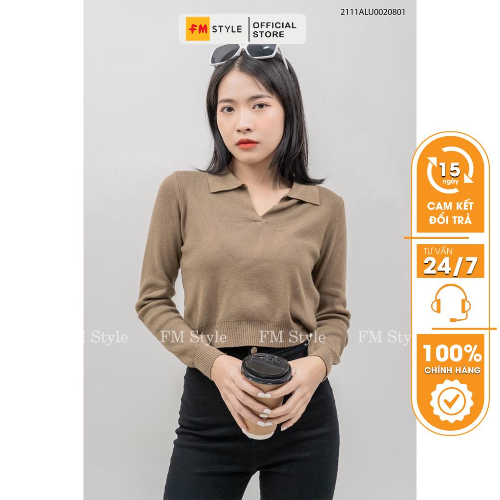 Áo len cổ bẻ m FM Style