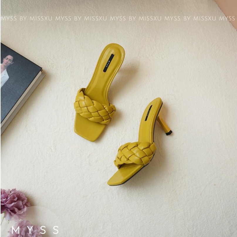 Giày guốc nữ quai thắt bím gót nhọn 5 cm thời trang MYSS - SU158