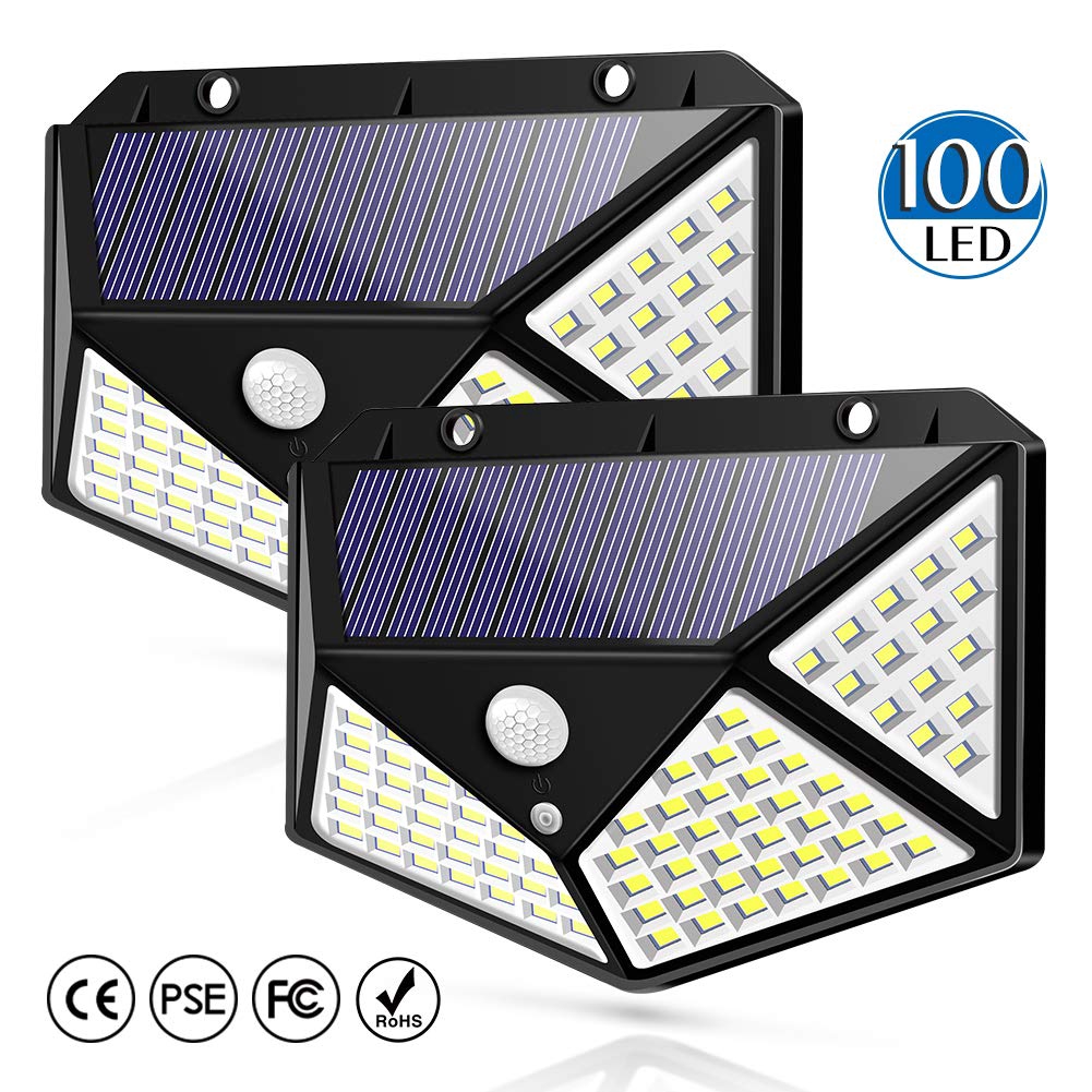 Đèn cảm biến chuyển động sử dụng năng lượng mặt trời với 100 bóng LED c1