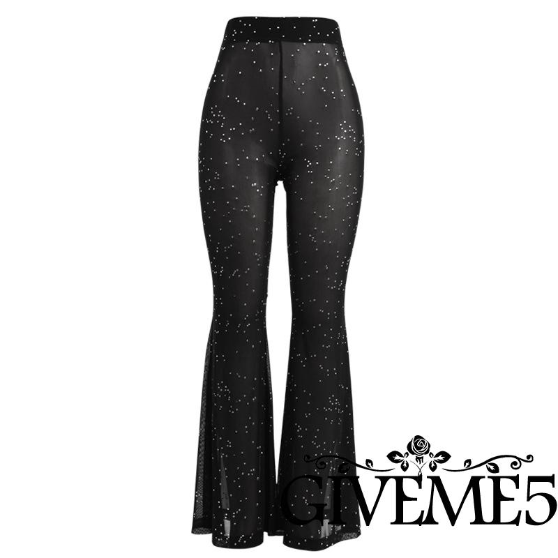 Quần Dài Xuyên Thấu Lưng Cao Ống Rộng Thời Trang Cho Nữ | BigBuy360 - bigbuy360.vn