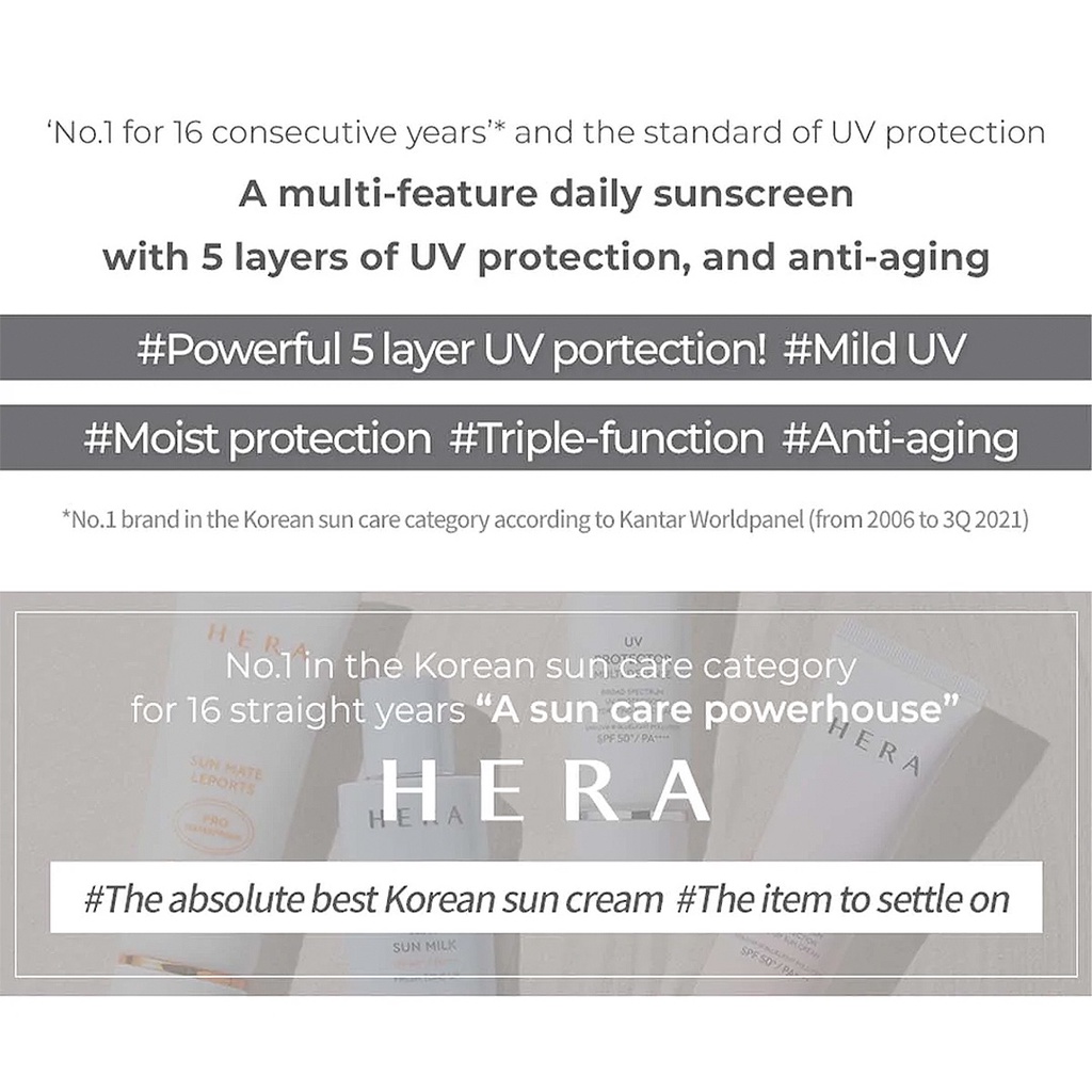 HERA UV  Kem Chống Nắng HERA UV Nâng Tông Màu & Đa Năng Tươi Mới / Leports Pro Kháng Nước / Hoạt Tính - Chống Nắng Bảo Vệ Da