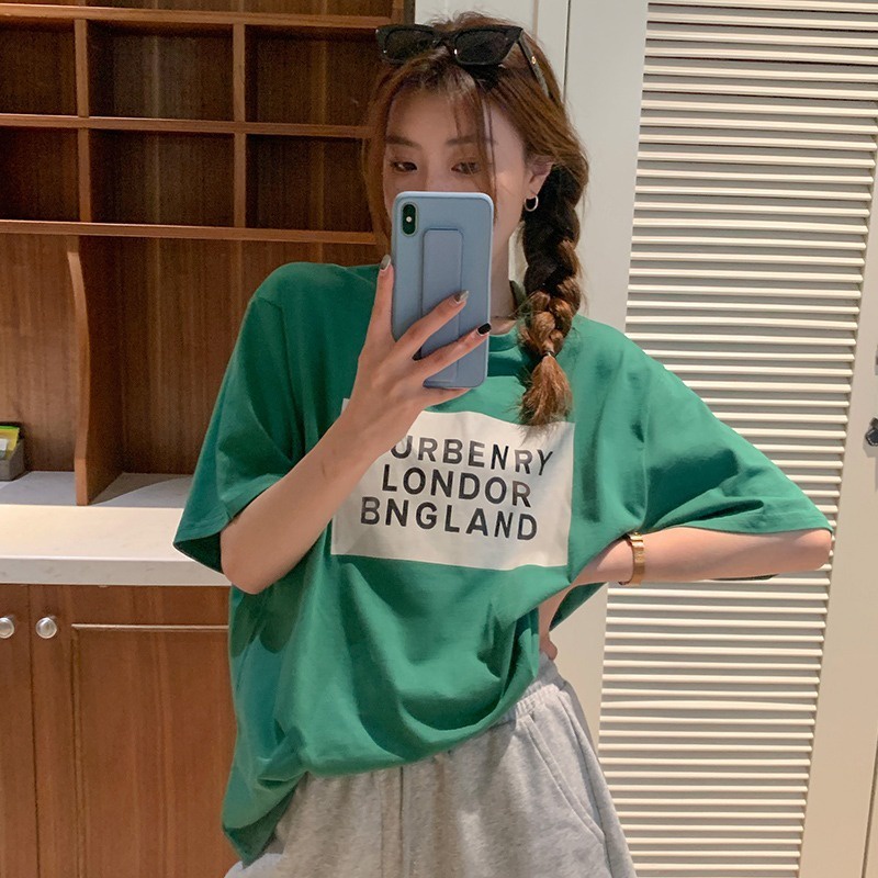 Áo thun NZN tay ngắn cổ tròn dáng rộng in chữ thoải mái thời trang mùa hè