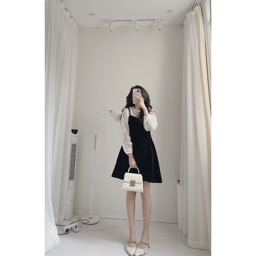 Set váy nhung áo ren by Samhyewear | BigBuy360 - bigbuy360.vn