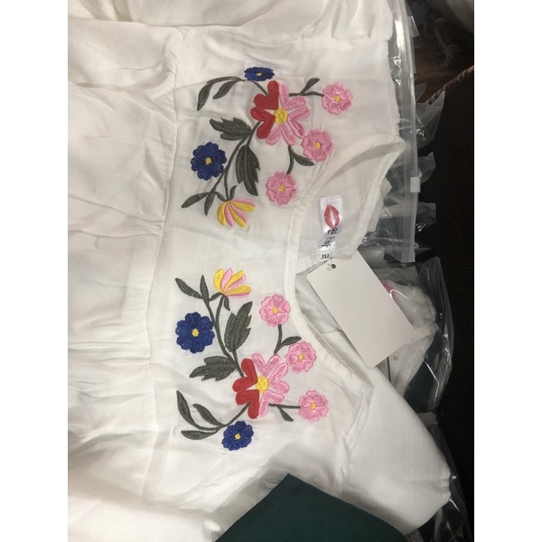 Sét bộ hoa thêu trắng bigsize