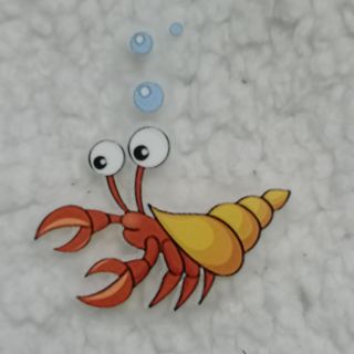 Hình ủi lên vải . Quần áo hình ốc mượn hồn kt 6.5*5.5