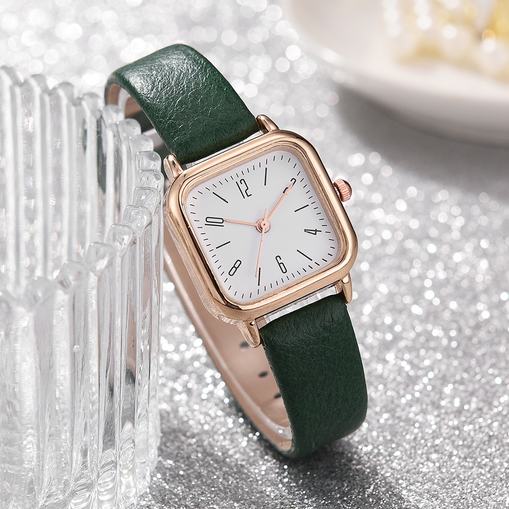 Mới Đồng Hồ Quartz Nữ Mặt Vuông Nhỏ Phát Quang Thời Trang Hàn Quốc 2022