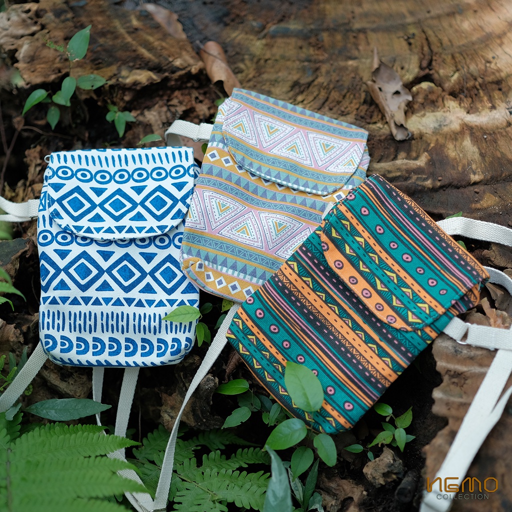 Túi Đeo Chéo Canvas Họa Tiết Thổ Cẩm NEMO Collection - TDTCK