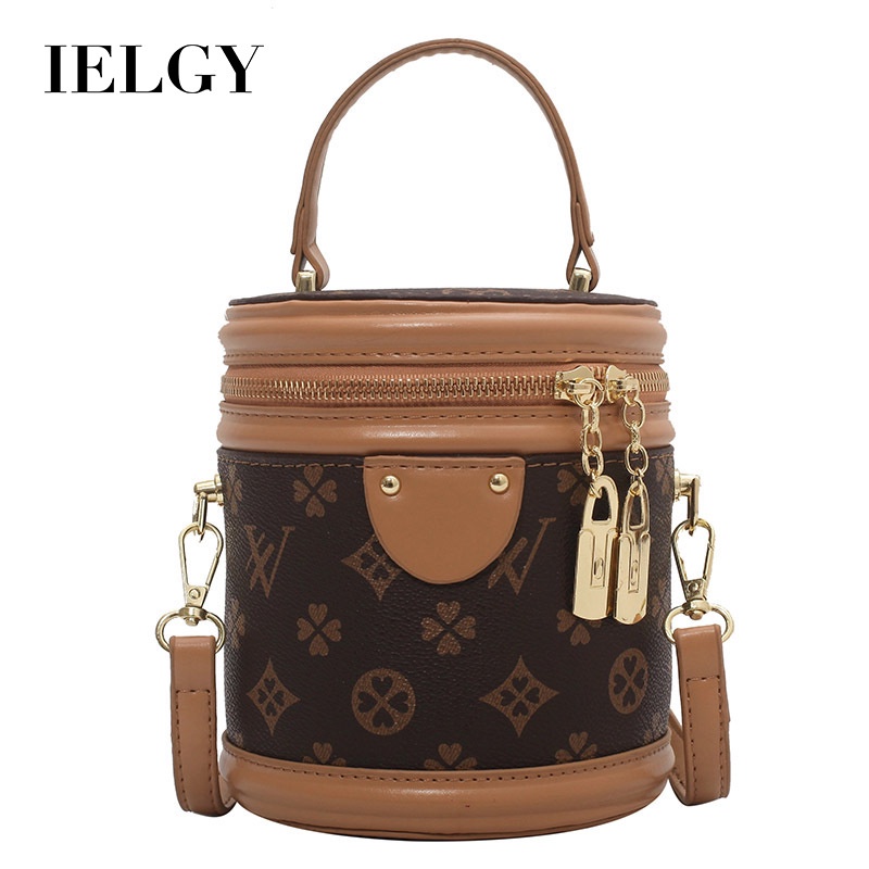 Túi xô đeo chéo IELGY thời trang in họa tiết cổ điển dành cho nữ
