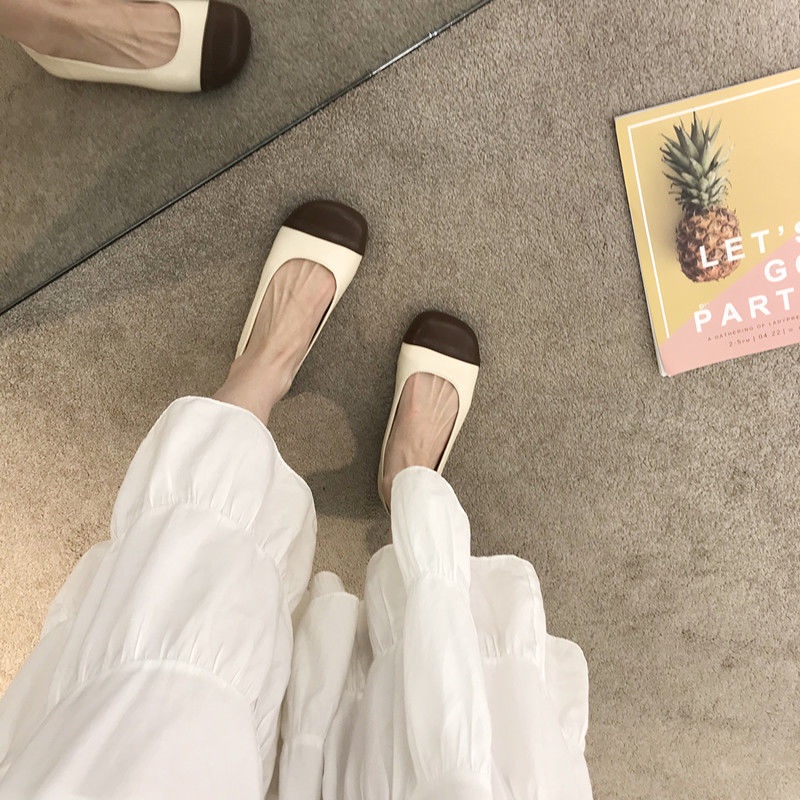 Giày Búp Bê Da Mềm Mũi Tròn Size 35-40 2 Kiểu Thời Trang Cho Bạn Gái