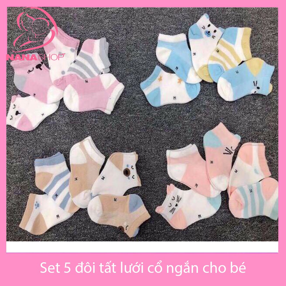 Set 5 đôi tất lưới cổ ngắn Kid socks
