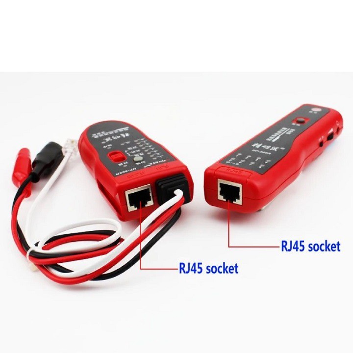 Máy test dò cáp mạng và điện thoại NOYAFA NF-806R (Đỏ) - Bộ test mạng đa năng - Hộp test cáp đa năng