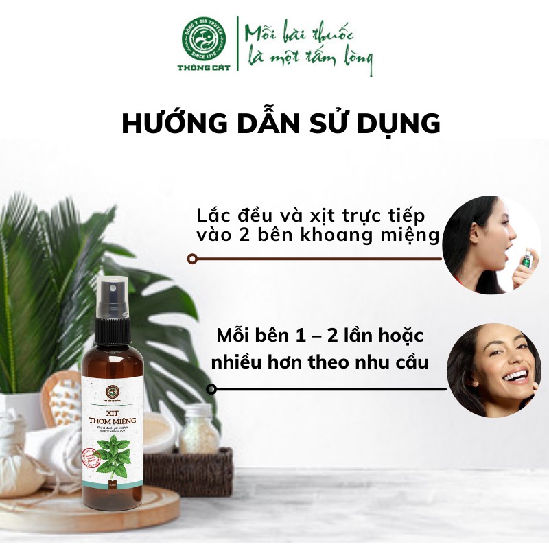 Xịt họng Đông y gia truyền Thông Cát Since 1918_Khử mùi hôi miệng, ngừa nướu, vệ sinh, an toàn chống Cô Vy