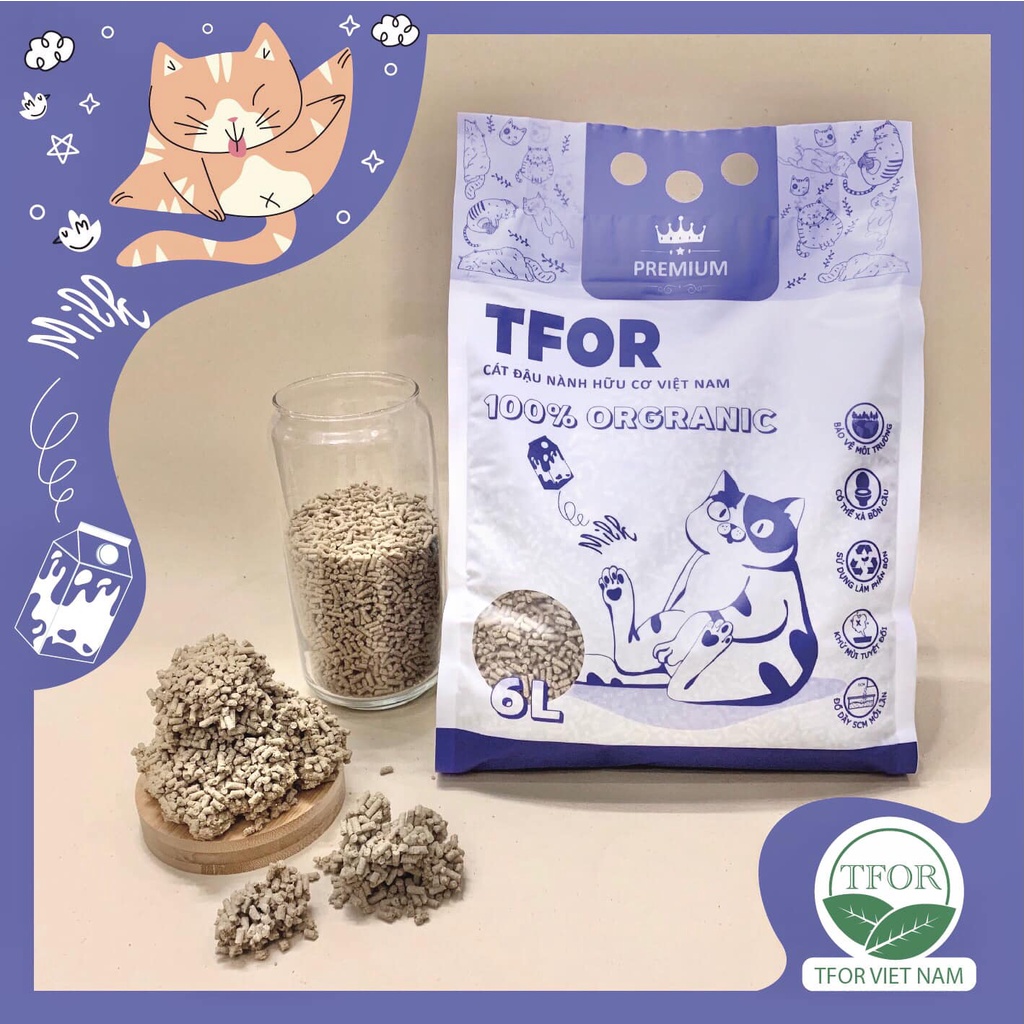 Cát Vệ Sinh Đậu Nành Cho Mèo TFOR Cat Tofu Không Bụi Xả Được Trong Toilet #MintPet