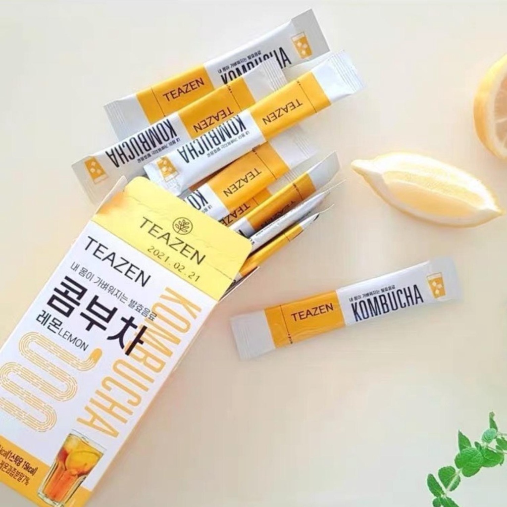 Trà Teazen Kombucha Lemon Hàn Quốc set 10 gói