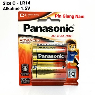 Pin C Panasonic Alkaline (Pin trung) LR14T/2B vỉ 2 viên