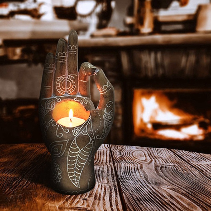 Giá Đỡ Nến Hình Tượng Người Tập Yoga Bằng Resin Để Bàn Trang Trí