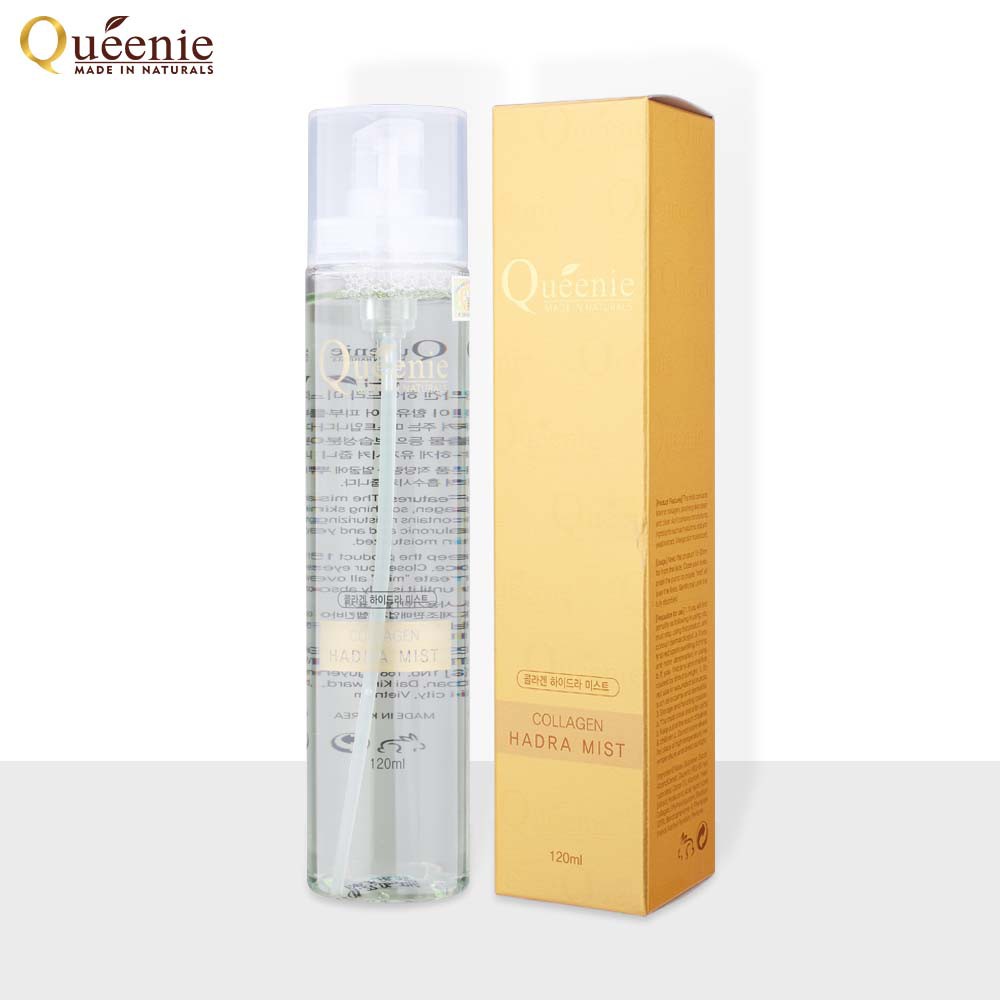Xịt khoáng dưỡng ẩm Queenie bổ sung Collagen 120ml