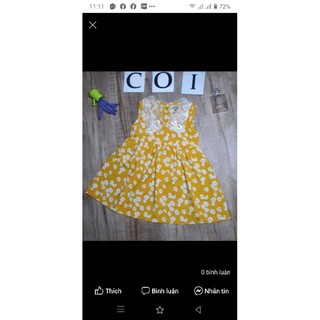 Đầm hoa cúc cổ áo phối ren