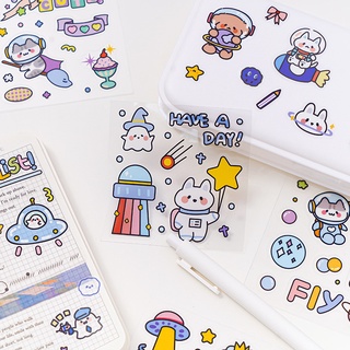 Sticker Phi hành gia cute trang trí dán tập vở, bình nước, bút  M659