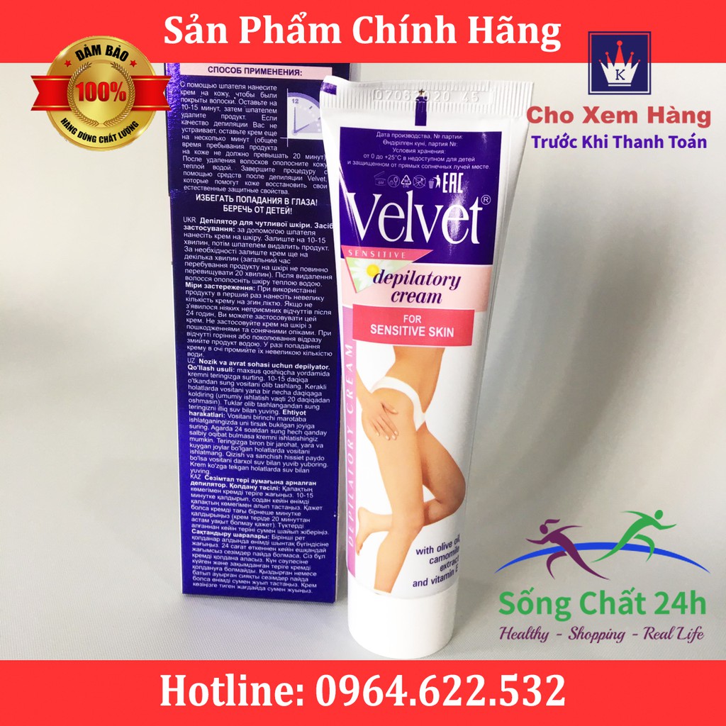 Kem Tẩy Lông Velvet Nga - Sống Chất 24h