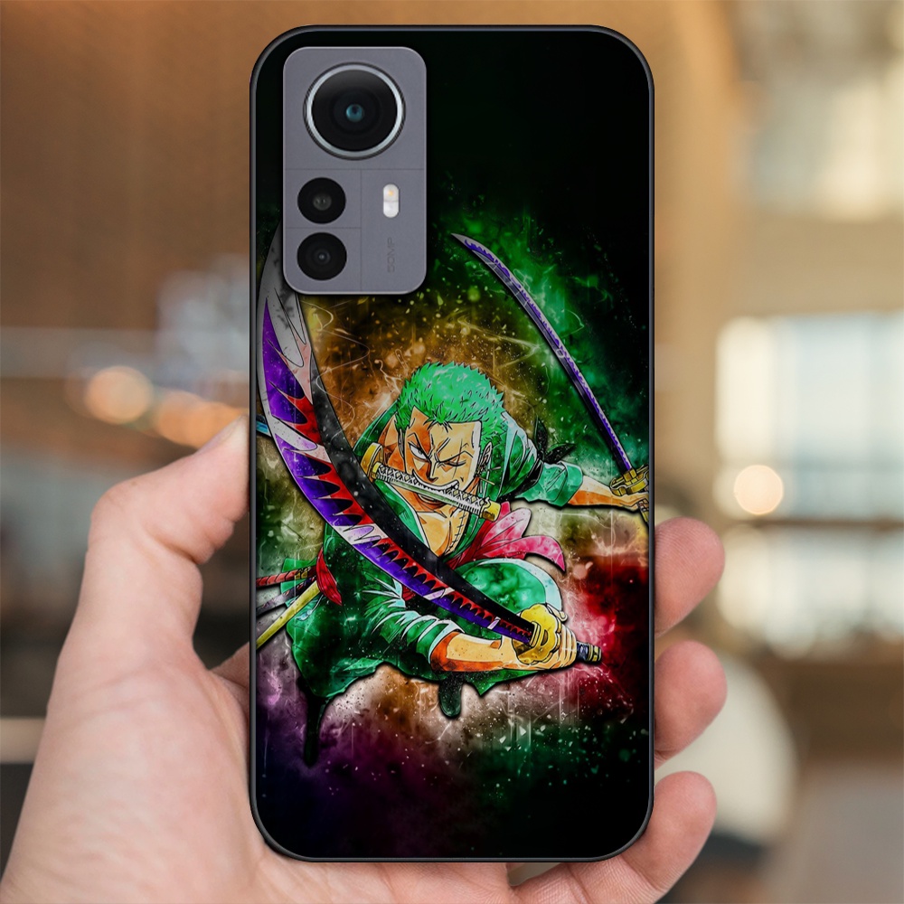 Ốp lưng Xiaomi 12 viền đen in hình Zoro One Piece