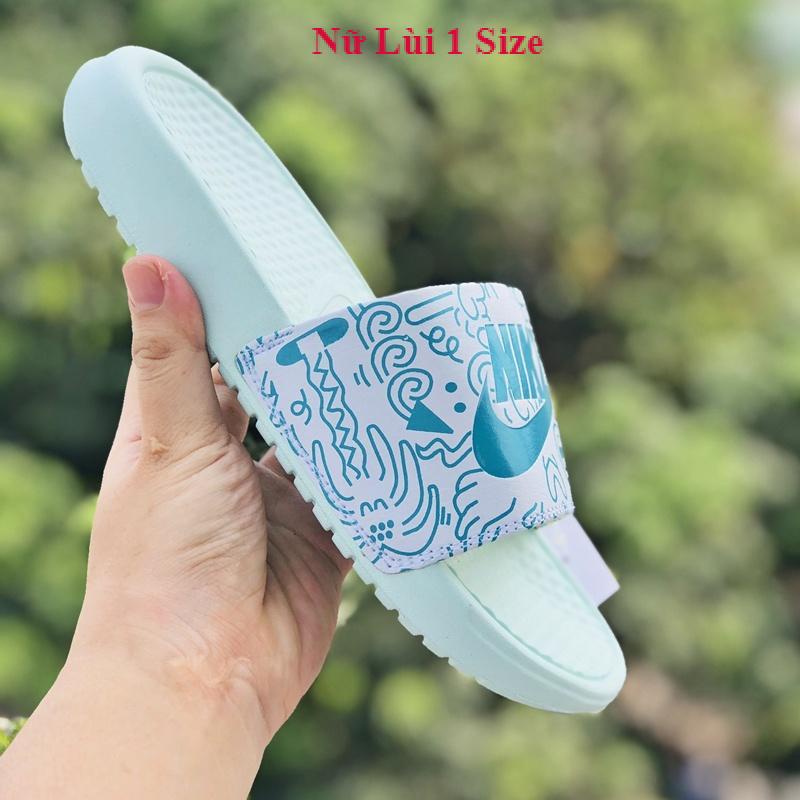 Dép unisex ❤️FREESHIP + Hộp❤️ dép nk quai ngang thể thao nam nữ mk in 𝐍𝐈𝐊𝐄-𝐂𝐚𝐫𝐭𝐨𝐨𝐧 loại 1 có tem tag màu xanh