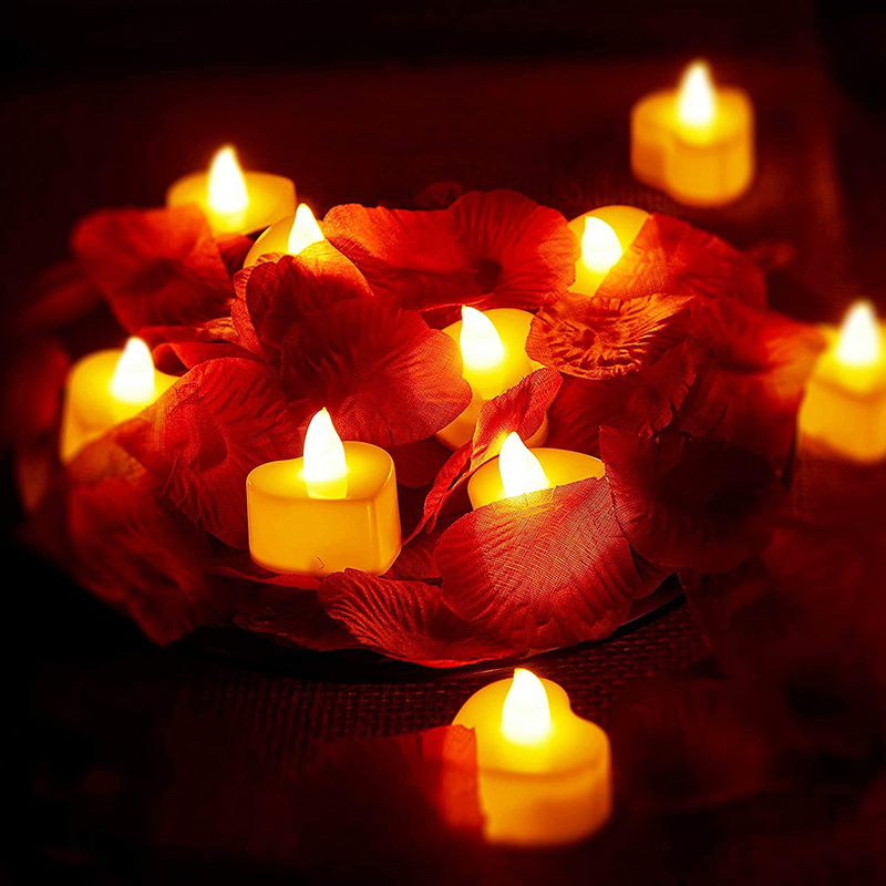 Mini Colorful Valentine's Day Wedding Electronic LED Candle Heart Shape Lantern Safety Simulation Smokeless Night Fairy Light Led Lighting