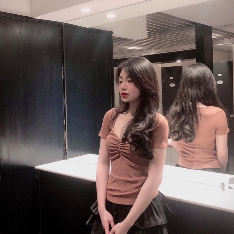 Áo thun gân, ôm body, kiểu len tăm, áo mặc đi chơi Yuri | BigBuy360 - bigbuy360.vn