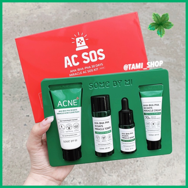 Set 4 Món Some By Mi Yuja Niacin, AC SOS, Snail Truecica, Aha-Bha-Pha 30Days Miracle Set 4 Kit | BigBuy360 - bigbuy360.vn