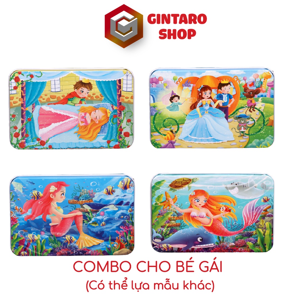 Trò chơi xếp hình 60 chi tiết puzzle có hộp dành cho bé , Đồ chơi lắp ráp với nhiều mẫu đa dạng GINTARO SHOP