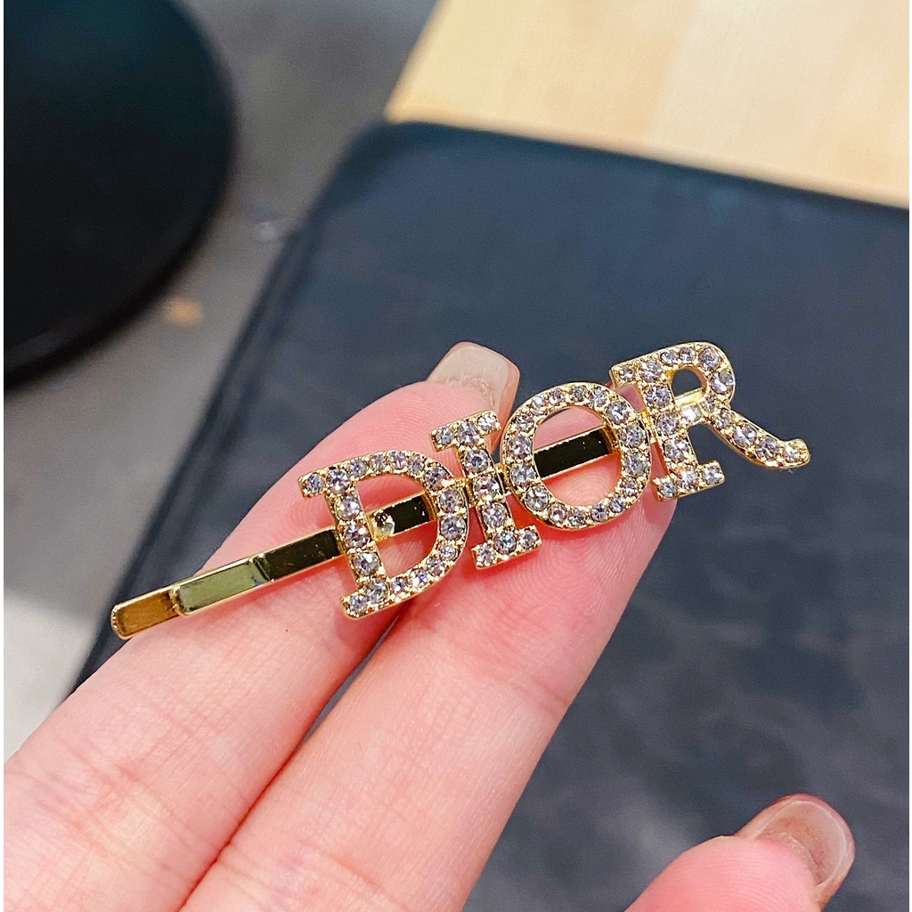 Kẹp tóc mạ bạc 925 hình chữ đính đá lấp lánh thời trang