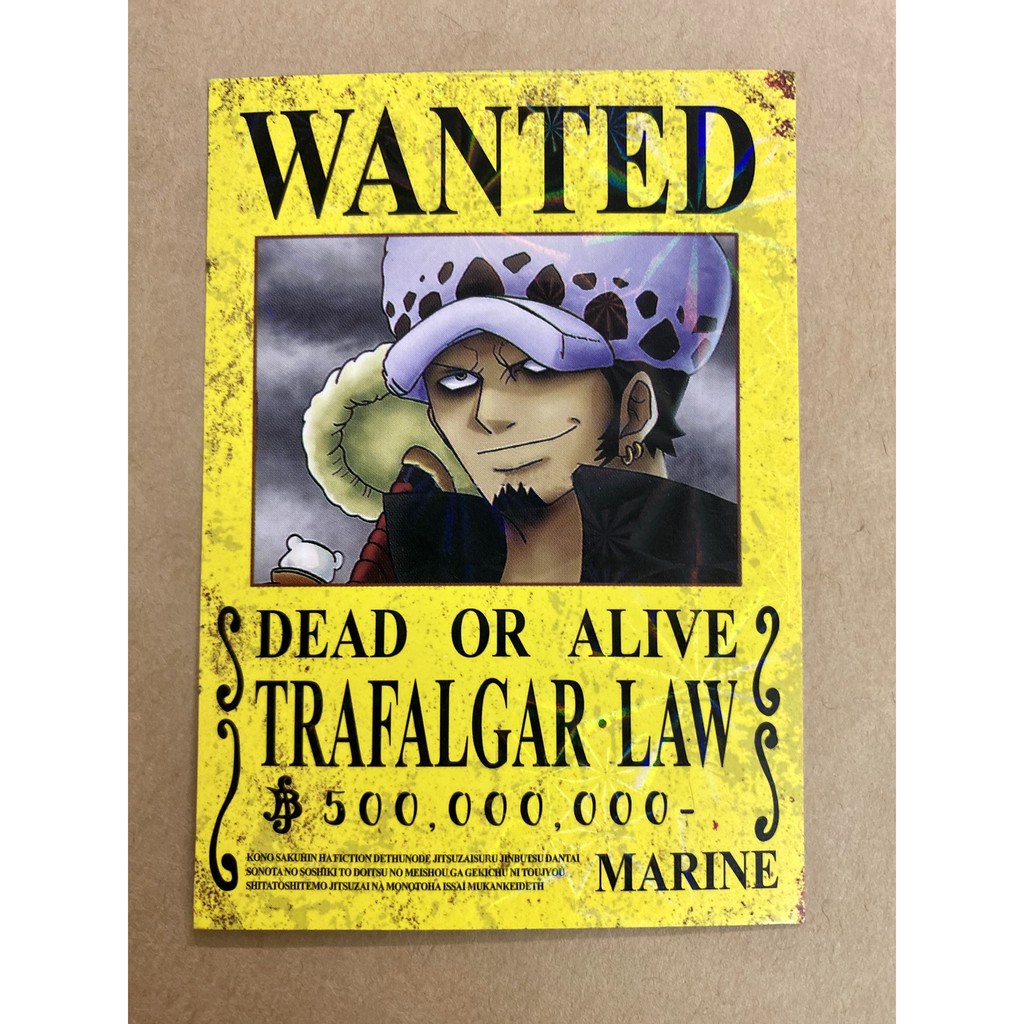 Thẻ bài One Piece phản quang 7 màu  nhân vật TRAFALGAR .LAW hot 2021