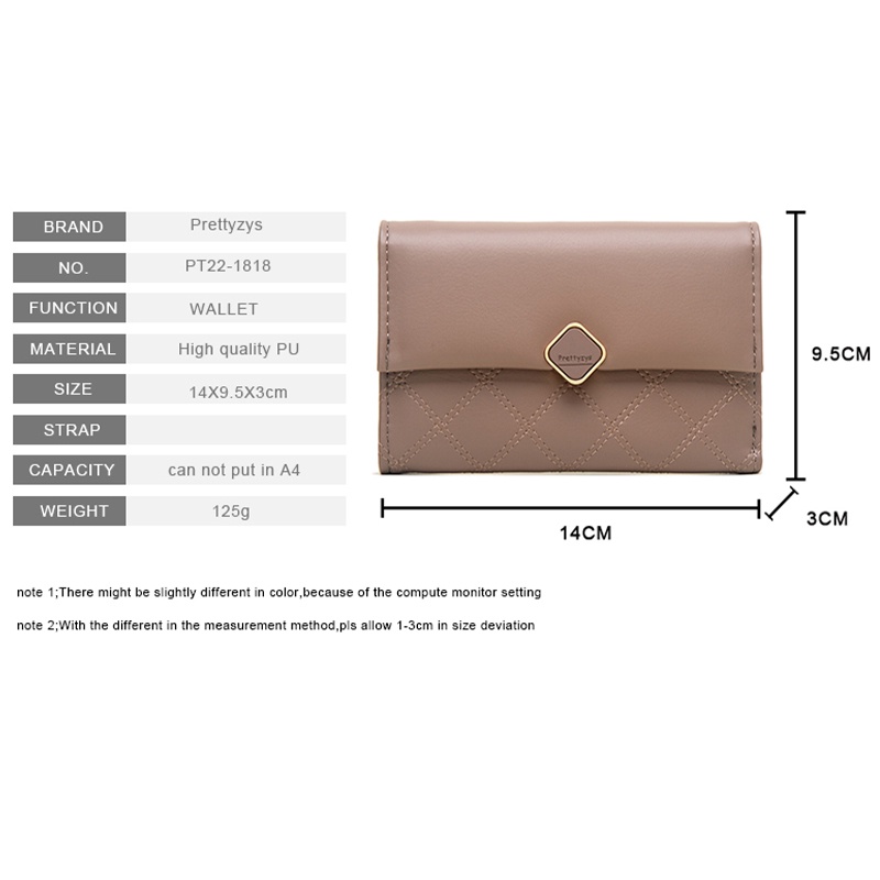 Ví Nữ Da PU Họa Tiết Caro