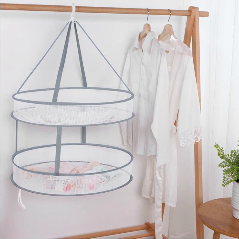Giỏ lưới phơi quần áoFREESHIP giá phơi đồ chống bụi 2 tầng có thể gấp gọn tiện lợi