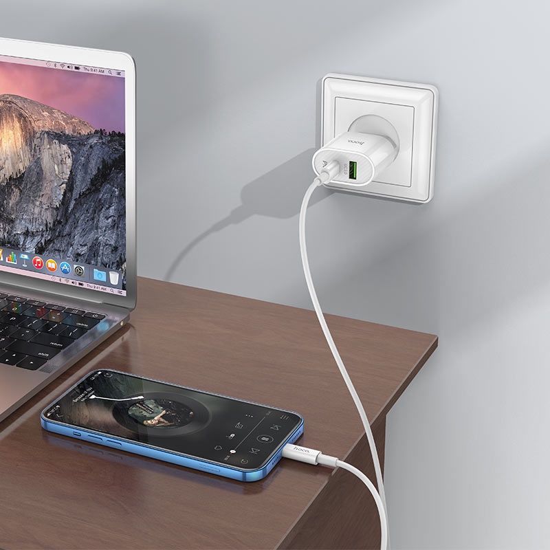 ⚡SẠC NHANH 20W⚡ Bộ sạc nhanh cho lphone HOCO C95A 2 cổng PD20W USB QC3.0, củ sạc TYPE-C -USB to Iingtning