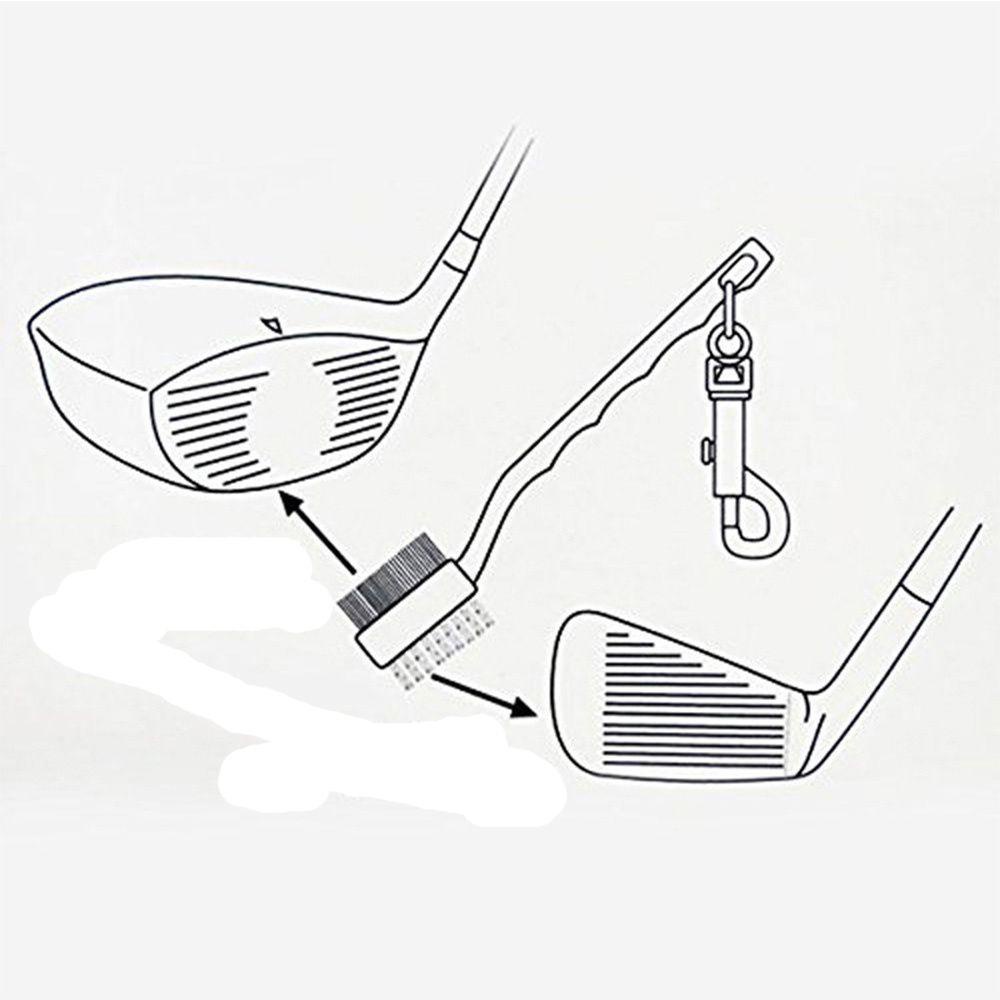 Bàn Chải Nylon Đánh Golf 2 Mặt Màu Đen Gọn Nhẹ Kèm Kẹp Tiện Dụng