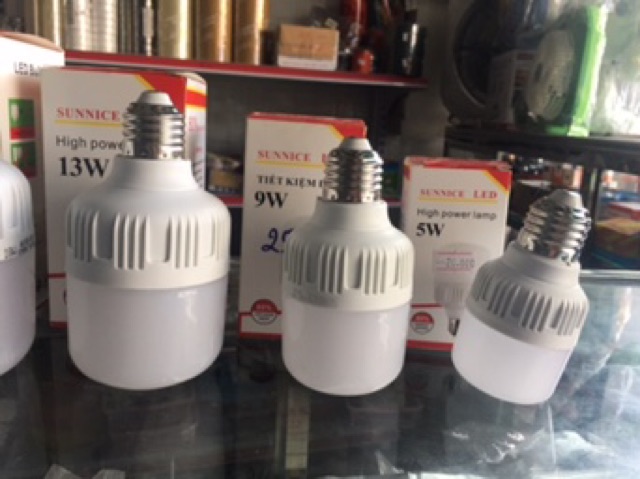 Bóng đèn led trụ, led buld búp 5w, 9w, 13w, 18w, 26w, 36w Châu Âu SUNNICE ánh sáng trắng đuôi chuẩn E27 tiết kiệm điện