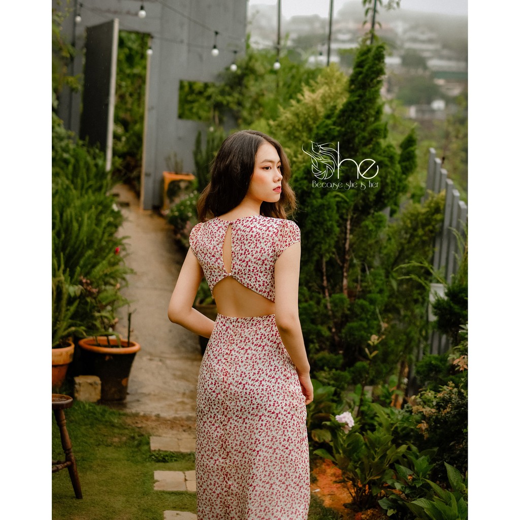 Layla Dress - Đầm Maxi Hoa Hở Lưng- SDX84