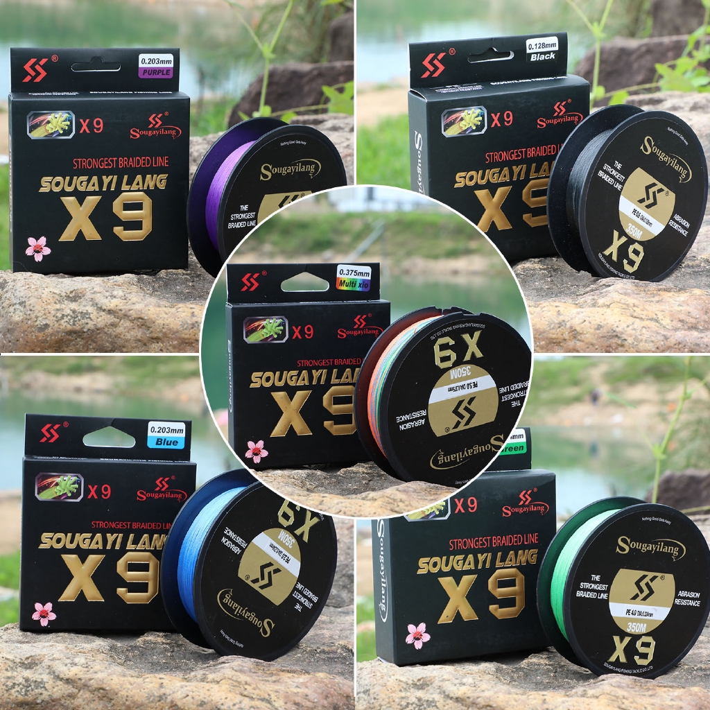 Sougayilang X9 Fishing Coil Braided 9 Strands PE Spiral Twisted Strong 17-170LB Length 150M