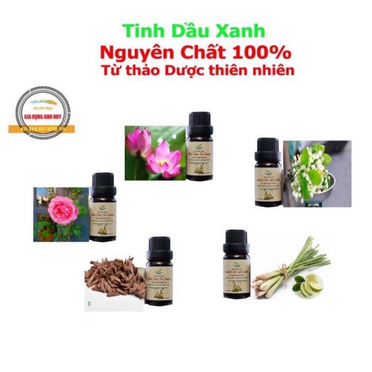 Tinh dầu Việt Nam nguyên chất tự nhiên 10ml tự chọn mùi đã được kiểm định an toàn