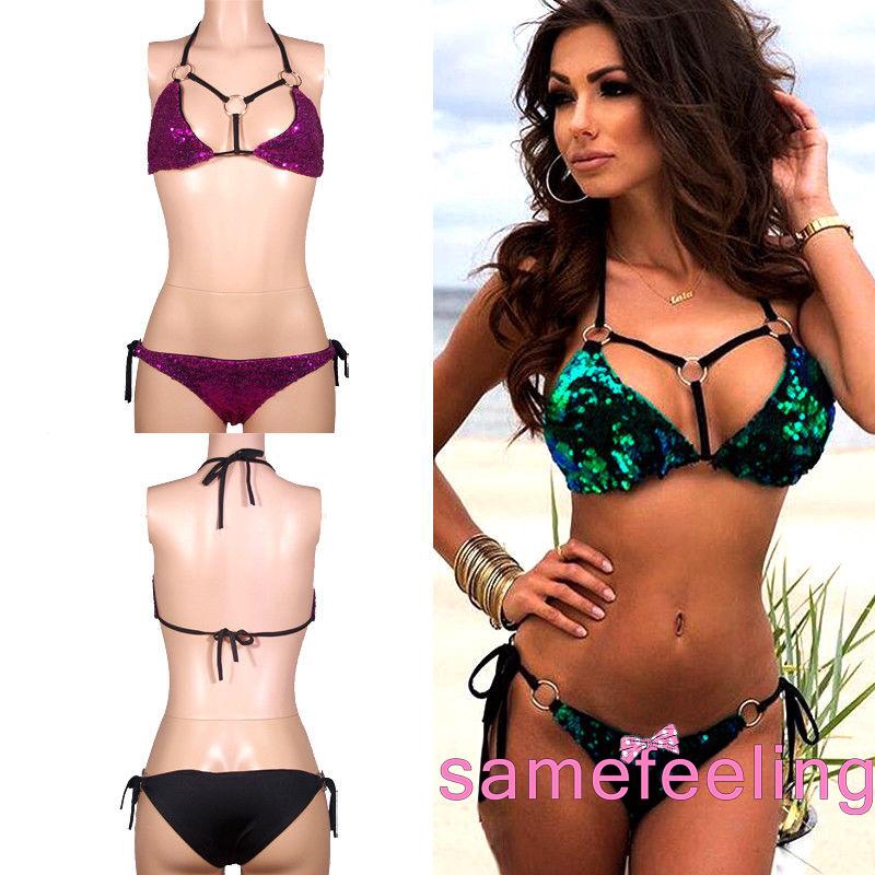 Trang phục bikini có đệm nâng bằng sequin gợi cảm cho nữ | BigBuy360 - bigbuy360.vn