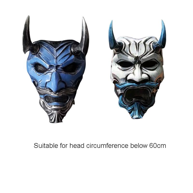 Mặt Nạ Cao Su Hóa Trang Quái Vật Samurai Kabuki Trong Phim Devil Hannya Oni Nhân Dịp Halloween Cho Người Lớn
