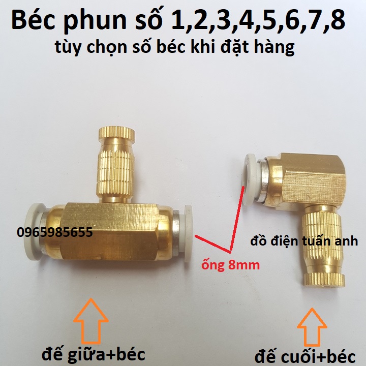 Bộ béc phun sương bằng đồng