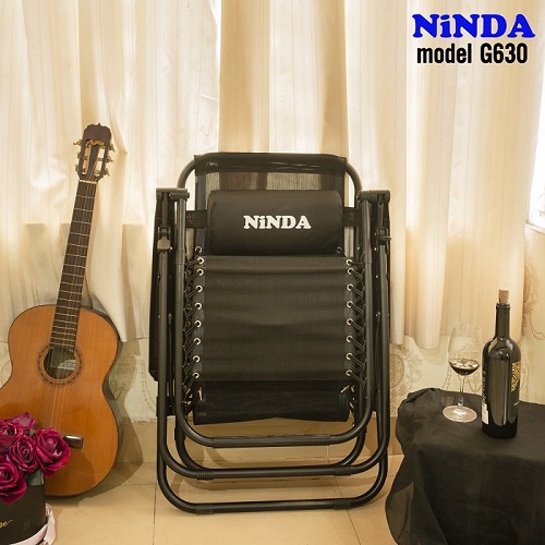 Ghế xếp thư giãn NiNDA G630 gấp gọn cao cấp, khung thép chắc chắn dùng cho văn phòng, gia đình, dã ngoại,..