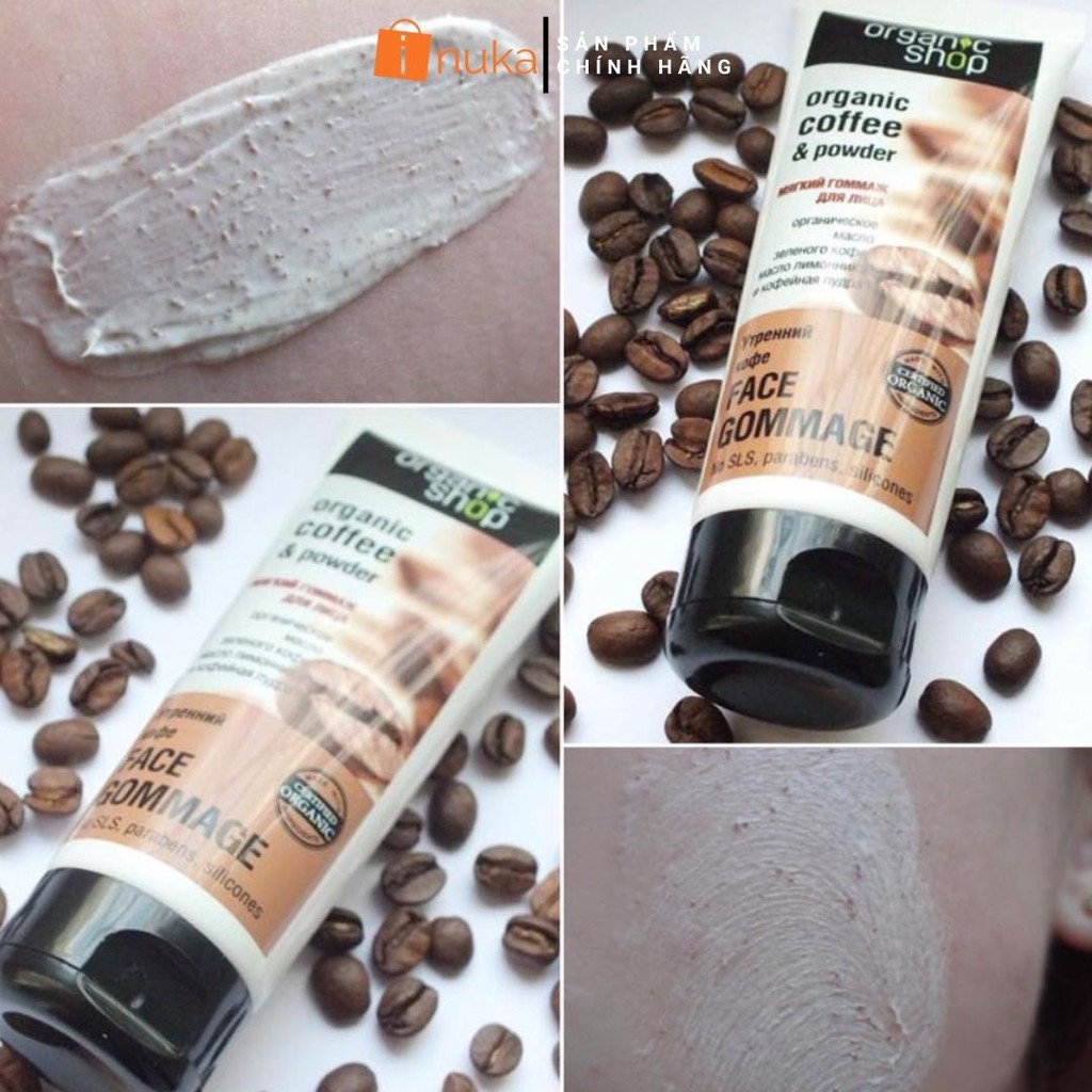 [100%-Hàng Auth] Tẩy tế bào chết da mặt Organic Shop chăm sóc da mặt dịu nhẹ tái tạo trắng da mặt (75ml). | BigBuy360 - bigbuy360.vn