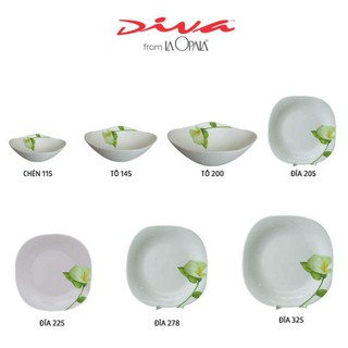 Bát đĩa thủy tinh vuông I.B(La Opala)