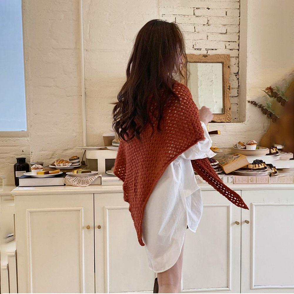 Khăn Choàng Len Cashmere Dệt Kim Phối Tua Rua Thời Trang Thu Đông Cho Nữ