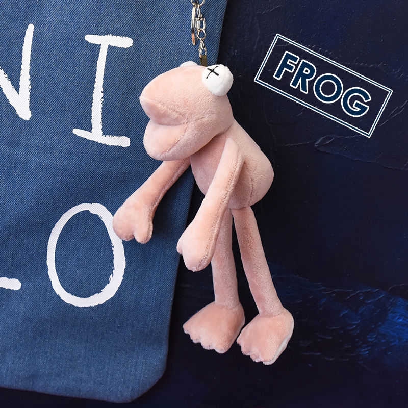 Korean version of fun plush cute frog keychain pendant accessories