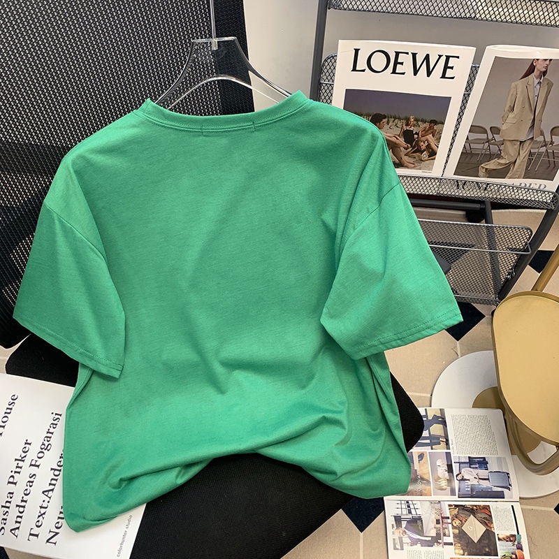 Áo Thun Tay Ngắn Dáng Rộng In Hình Gấu Phong Cách Hàn Quốc Thời Trang Mùa Hè Mới Cho Nữ