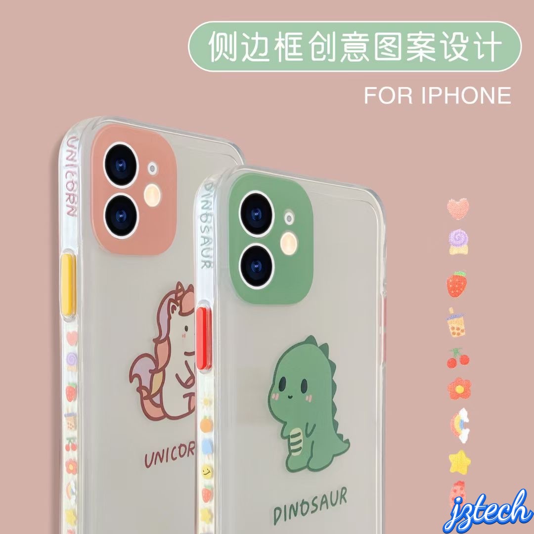 Ốp điện thoại trong suốt họa tiết khủng long hoạt hình cho Iphone 12 11 Pro Max X Xs Max XR 8 7 Plus 12 Mini | BigBuy360 - bigbuy360.vn